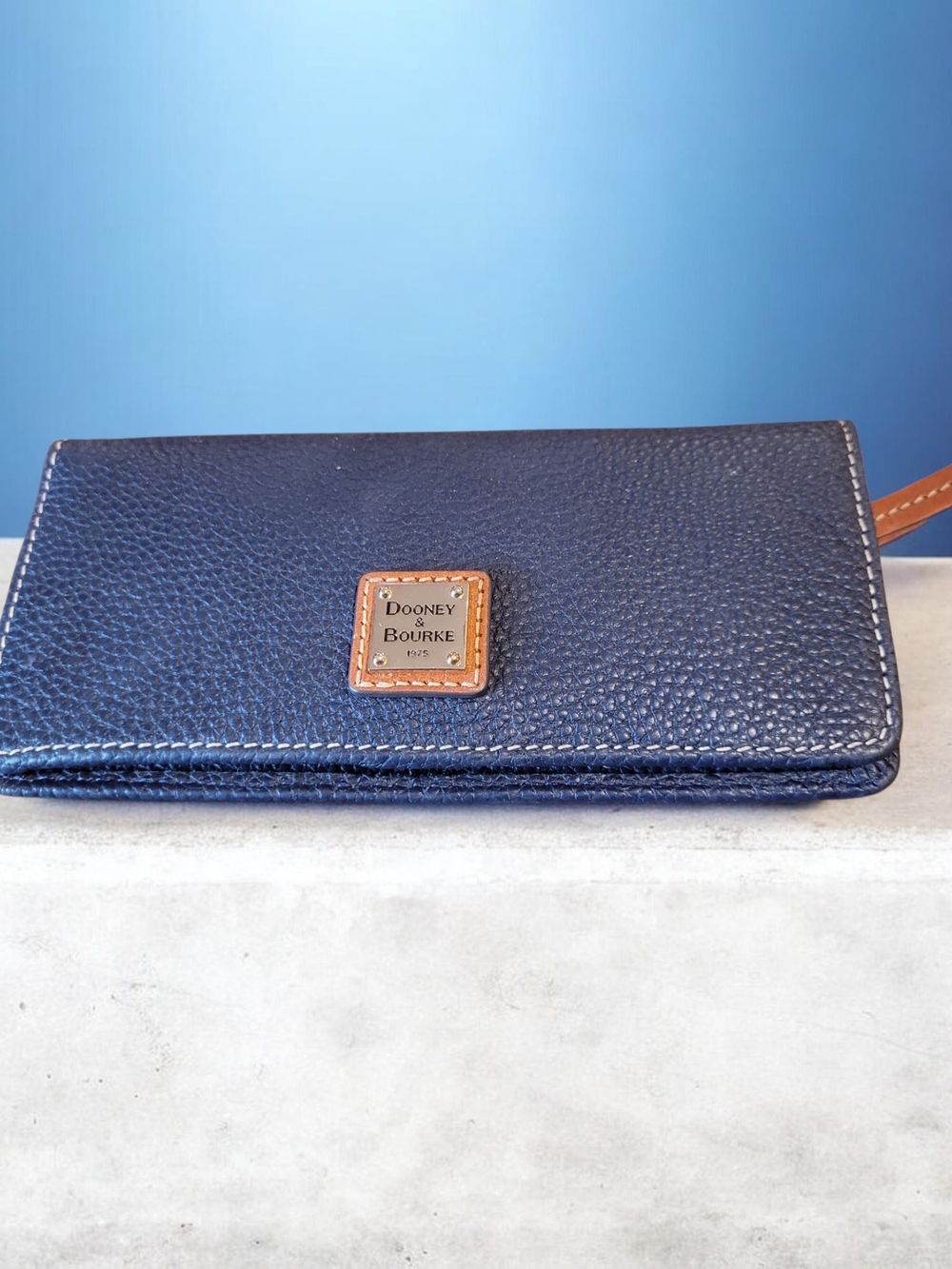 Dooney & Bourke Navy Pebble Leather Wallet